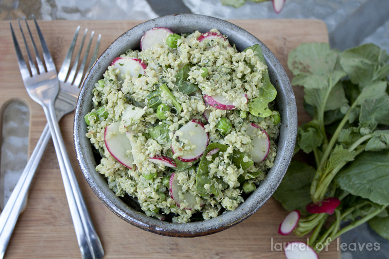 Spinach Pesto Quinoa Salad